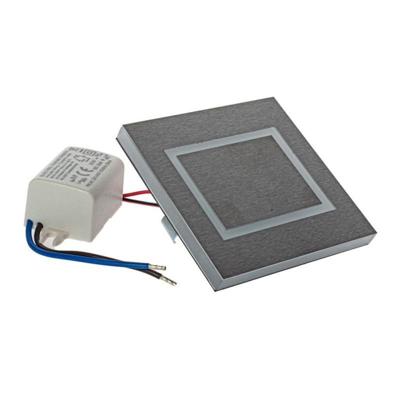 Oprawa oświetleniowa schodowa Eko-Light Evra biało-srebrna LED 0.6W 4000K 14lm IP20 wym: 7,5 x 2,3 cm kwadratowa - 1 szt.