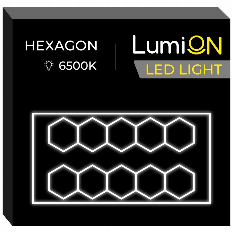 Lampa led hexagon LumiON oświetlenie garażowe panel sufitowy 484,5x243,5 1szt.