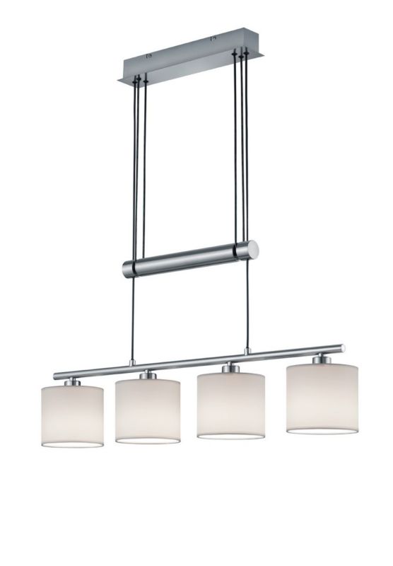 Lampa wisząca Trio Garda srebrno-biała wym: 150 x 77 x 13,5 cm 4xE14 x 1 szt.