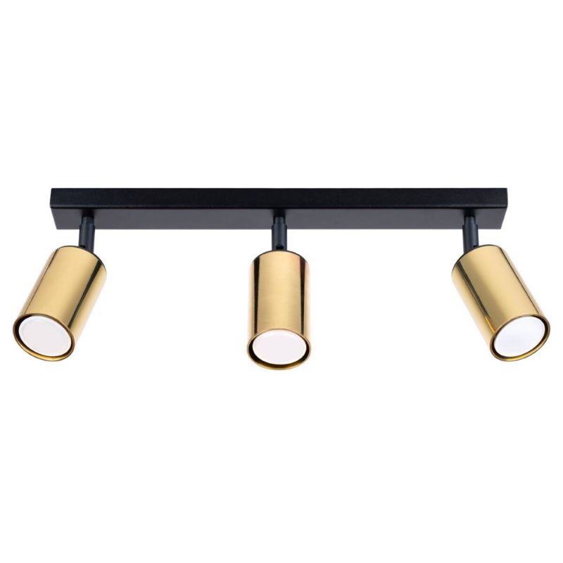 Lampa sufitowa Sollux Lighting Winx czarno-złota 3 x GU10 x 10W wym: 18,5 x 6 x 45 cm - 1 szt.