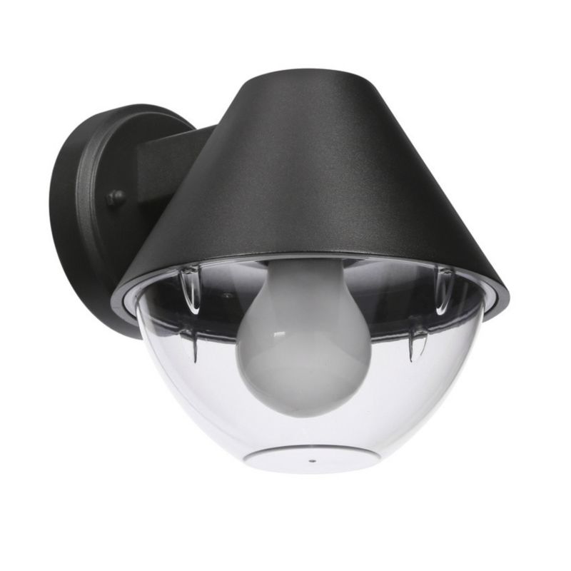 Kinkiet ścienny zewnętrzny Candellux Hendera czarno-przezroczysty 1 x E27 x 40W IP44 wym: 18 x 20,5 x 18 cm - 1 szt.