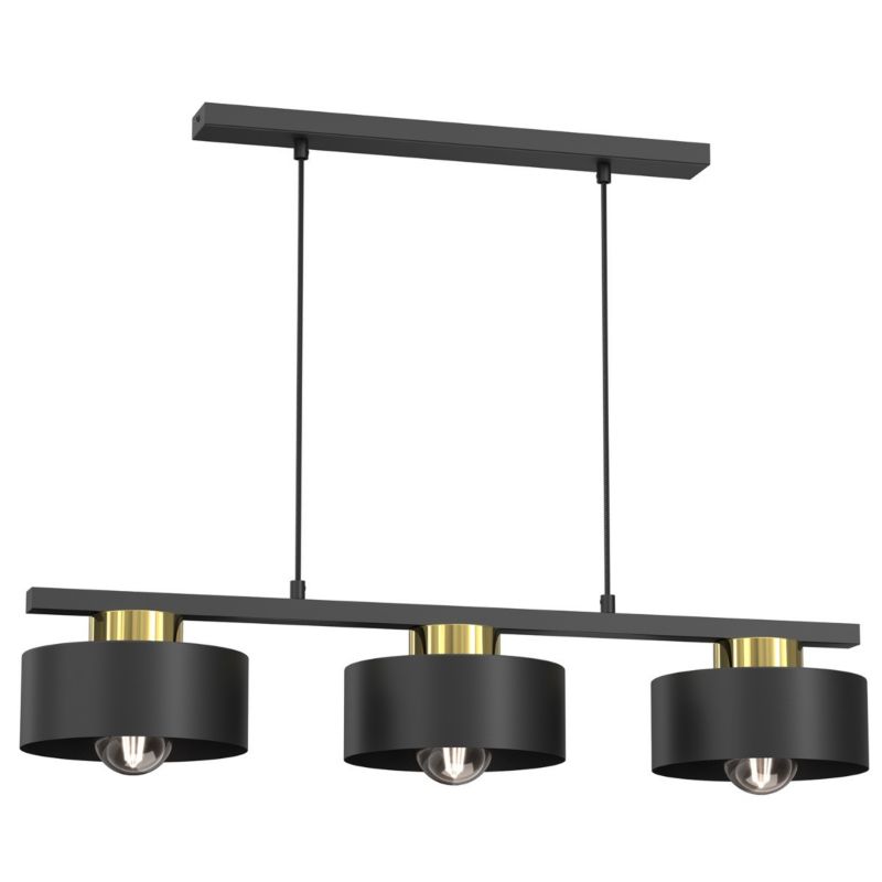 Lampa wisząca Luminex Marti czarny matowa-złoty połysk wym: 110 x 81 x 20,5 cm 3xE27 x 15W 1 szt.