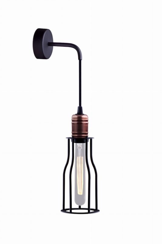 Kinkiet ścienny Nowodvorski Lighting Workshop czarny-miedź 1 x E27 x 60W IP20 wym: 48 x 9,5 x 19 cm - 1 szt.