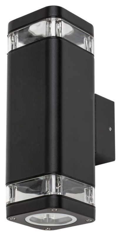 Kinkiet ścienny zewnętrzny Rabalux Sintra czarny matowy-przezroczysty 2 x GU10 x IP44 wym: 23 x 8 x 11,5 cm - 1 szt.