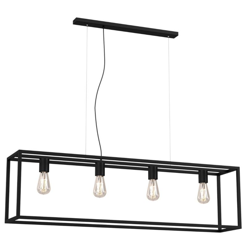 Lampa wisząca Luminex Frame 6954 czarny matowy industrialna 4xE27 x 15W 1 szt.