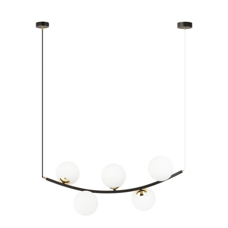 Lampa wisząca Emibig Ritz biało-czarna-złota wym: 100 x 80 x 30 cm 5xE14 x 10W 1 szt.