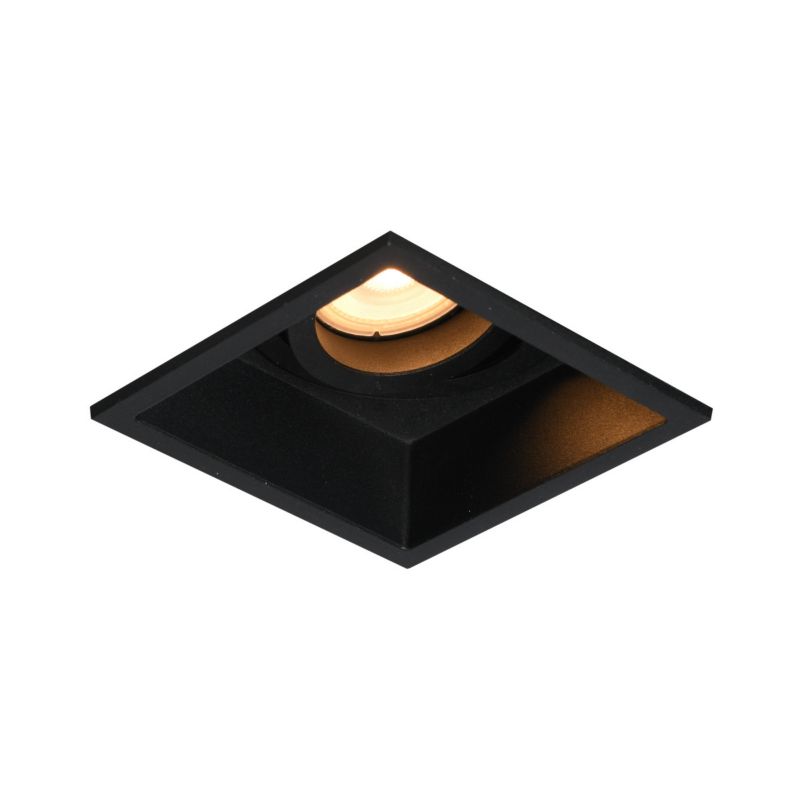 Oprawa sufitowa wpuszczana Italux Naro czarny piaskowany ruchoma 1 x GU10 x 10W IP20 wym: 9 x 9,2 x 9,2 cm kwadratowa - 1 szt.