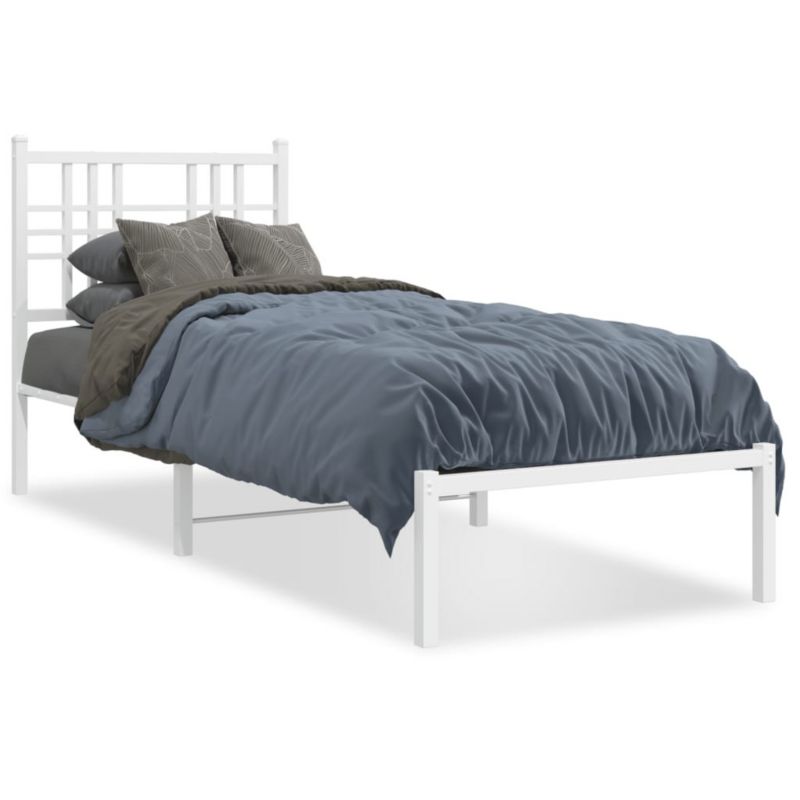 Łóżko metalowe WaszeMeble 75x190 cm białe WM-376363 1 szt.