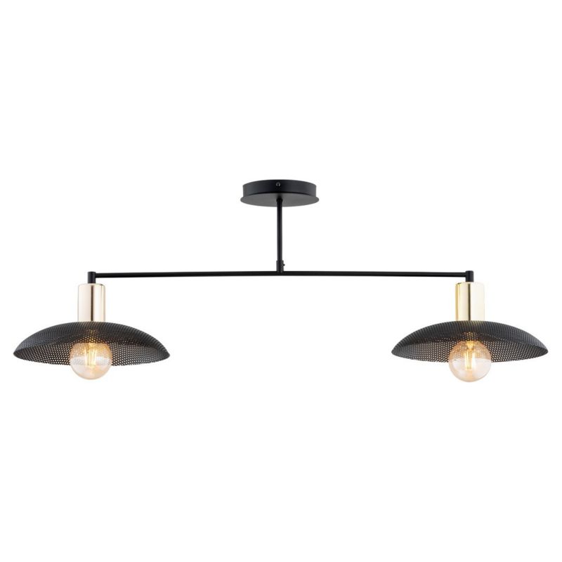 Lampa sufitowa Emibig Spirit czarno-złota wym: 32 x 100 x 30 cm 2xE27 x 15W 1 szt.