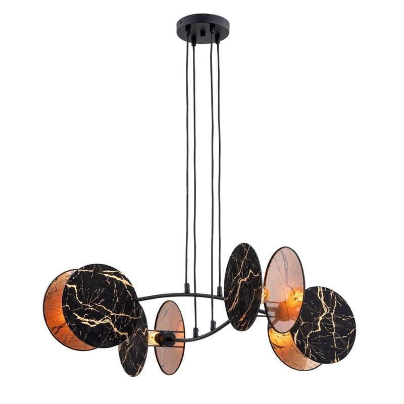 Lampa sufitowa Emibig Motif czarno-złota wym: 100 x 82 x 70 cm 4xE27 x 15W tkanina 1 szt.