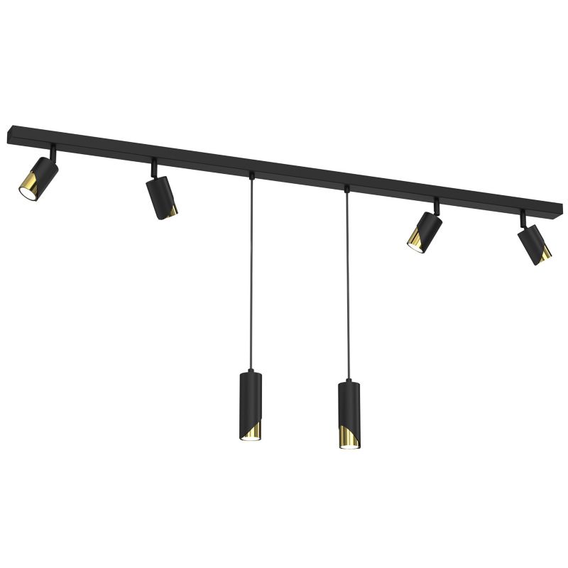 Lampa sufitowa Luminex Shift czarny mat-złoty połysk Listwa z lampami 6 x GU10 x 15W wym: 100 x 150 x 5,5 cm - 1 szt.