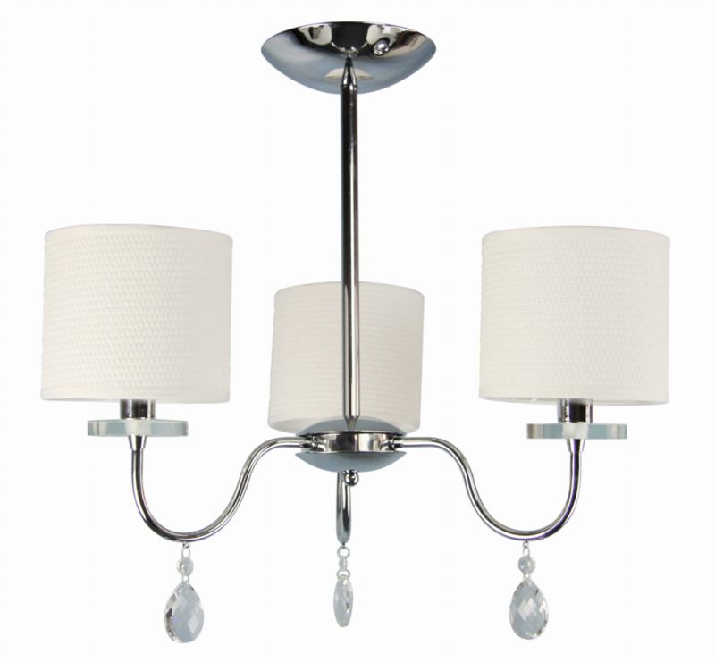 Żyrandol Candellux Estera chromowany biały wym: 56 x 58 x 58 cm 3xE14 x 40W 1 szt.