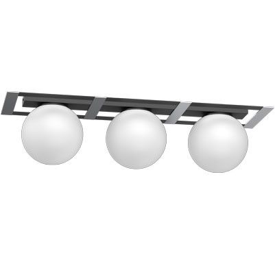 Lampa sufitowa wisząca Luminex Satelit czarny mat-chromowana-biała wym: 19 x 70 x 20 cm 3xE27 x 15W 1 szt.