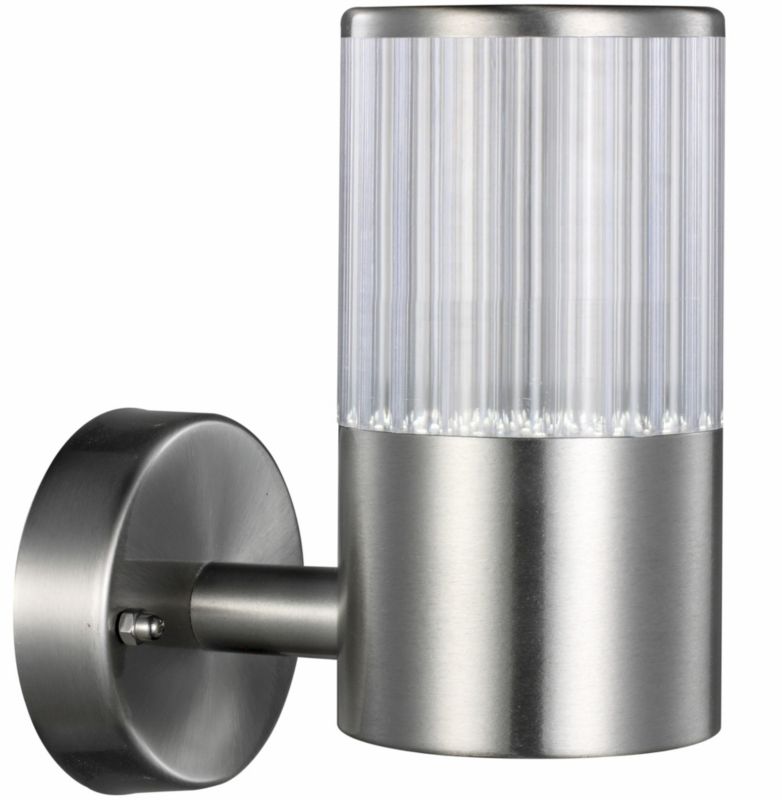 Kinkiet ścienny zewnętrzny Polux Collum srebrny satynowany LED 3.6W 6500K 250lm IP44 wym: 16 x 7,6 x 13,3 cm - 1 szt.