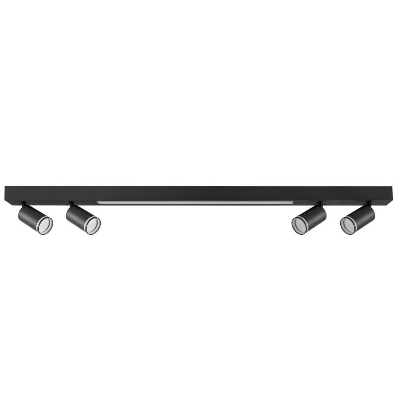 Lampa sufitowa Polux Paris czarna Listwa z lampami 5 x GU10 + LED zintegrowany x 24W wym: 19 x 110 x 6 cm - 1 szt.