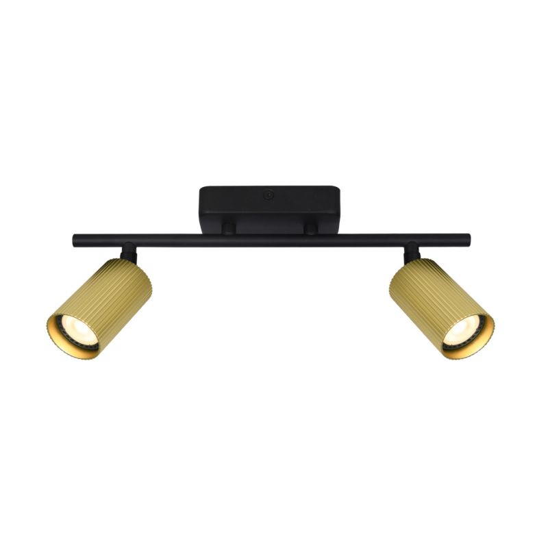 Lampa sufitowa Italux Tris złoto-czarna Listwa z lampami 2 x GU10 x 10W wym: 16,6 x 34 x 5,5 cm - 1 szt.
