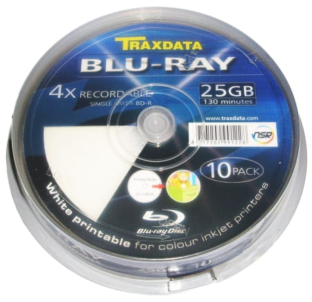 RITEK BD-R x4 25GB PRINT FF c-10 TRBDP10 TraxData 90L753ITRA006 - Henryx24
