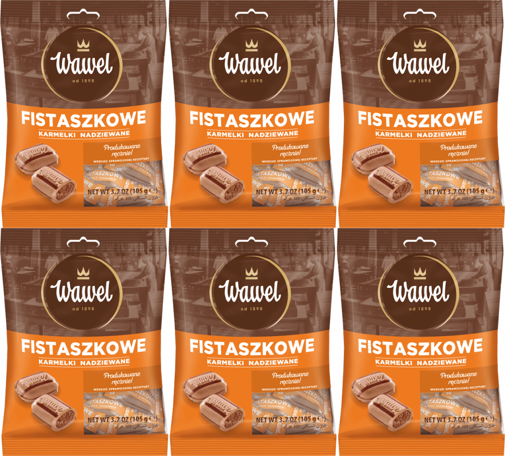 6x Karmelki Wawel Fistaszkowe, 105g