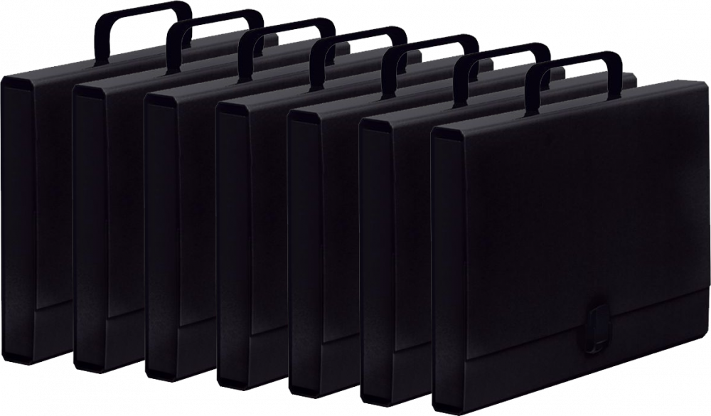 7x Teczka z rączką VauPe Classic I, na klips, A4, 40mm czarna