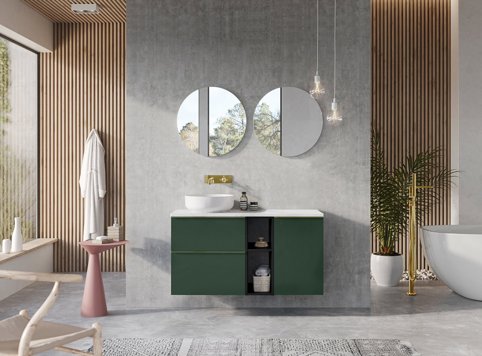 Elita Look szafka 40x44,9x63,5 cm boczna wisząca forest green matt RE080402027010
