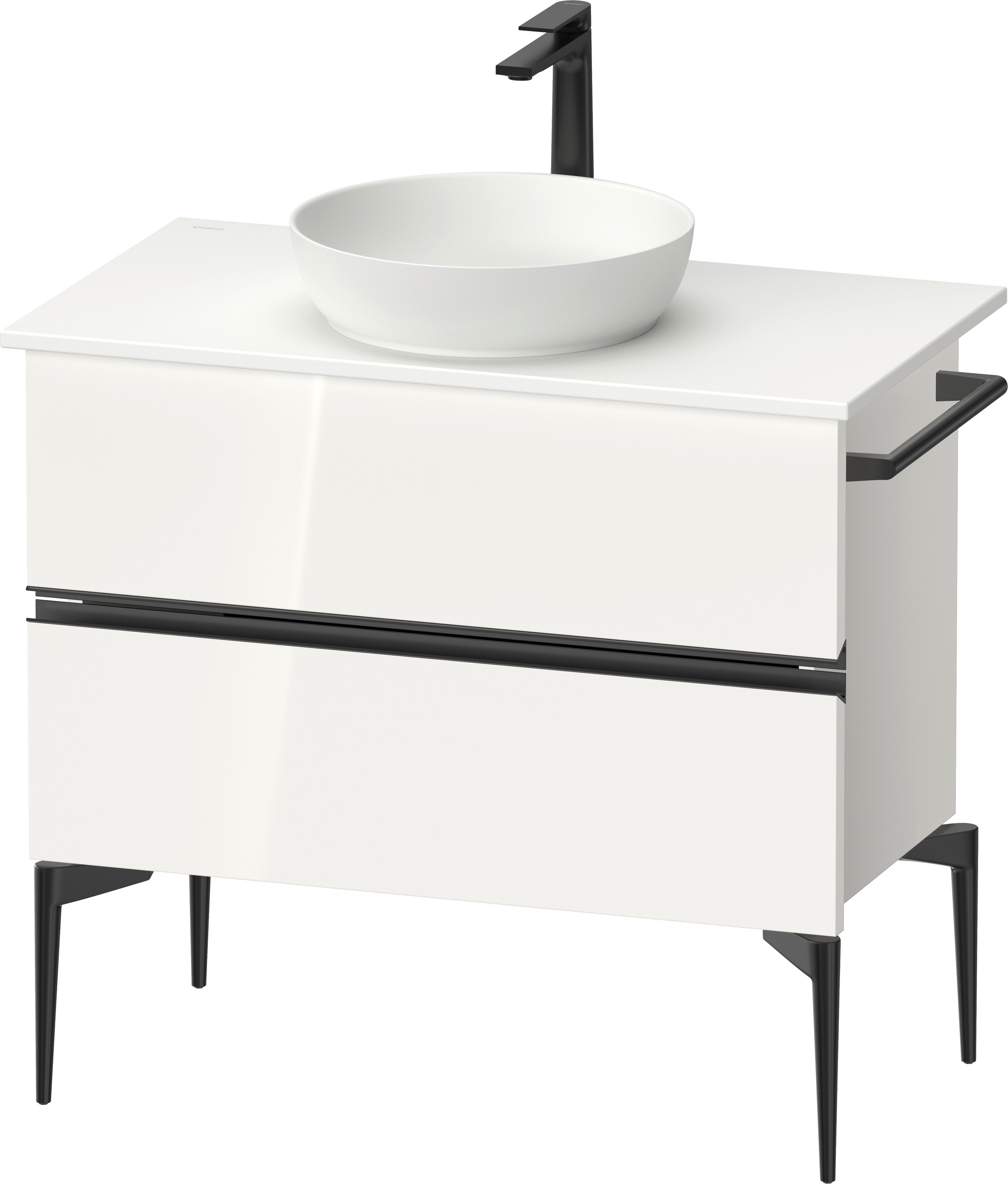 Duravit Sivida szafka 84,5x47,5x54,8 cm podumywalkowa wisząca biała-czarna SV46580BD220000