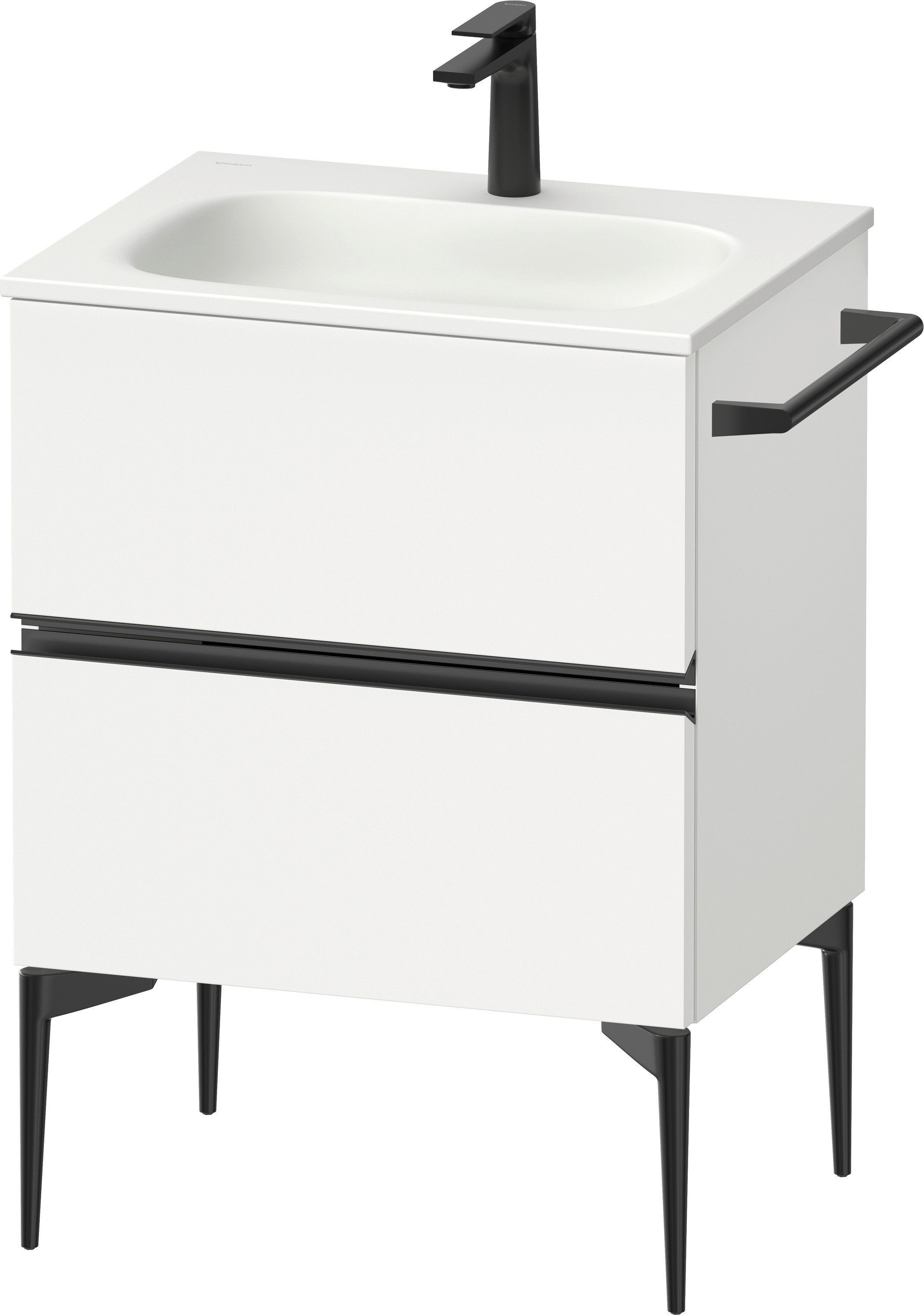 Duravit Sivida szafka 61x47,7x59,2 cm podumywalkowa wisząca biała-czarna SV46500BD180000