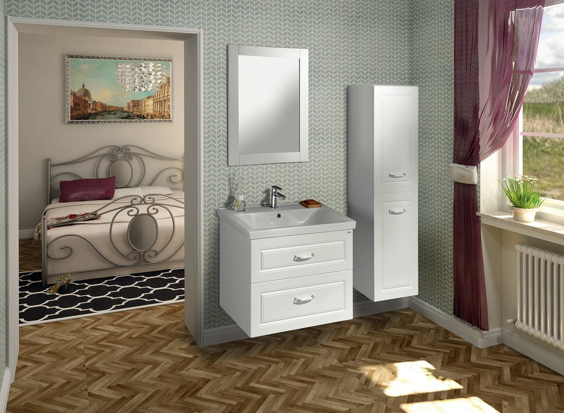 Aqualine Favolo szafka 51 cm podumywalkowa wisząca biały mat FV255