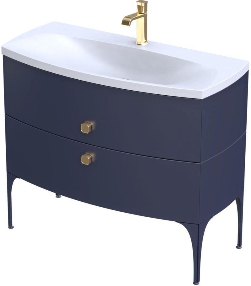 Oristo Louis szafka 102 cm podumywalkowa wisząca granatowy mat OR50-SD2S-102-14
