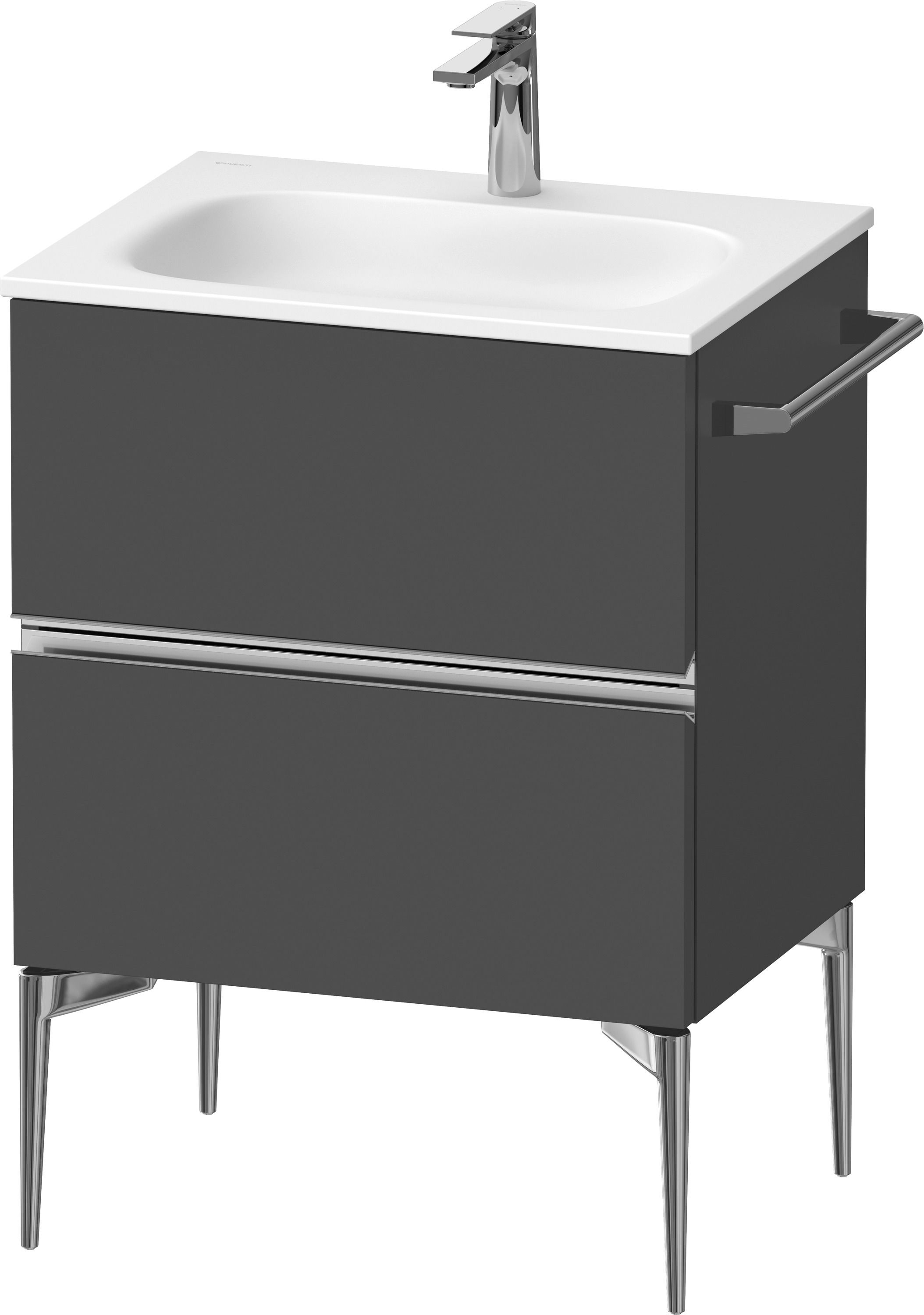 Duravit Sivida szafka 61x47,7x59,2 cm podumywalkowa wisząca grafitowa-chrom SV4650010490000