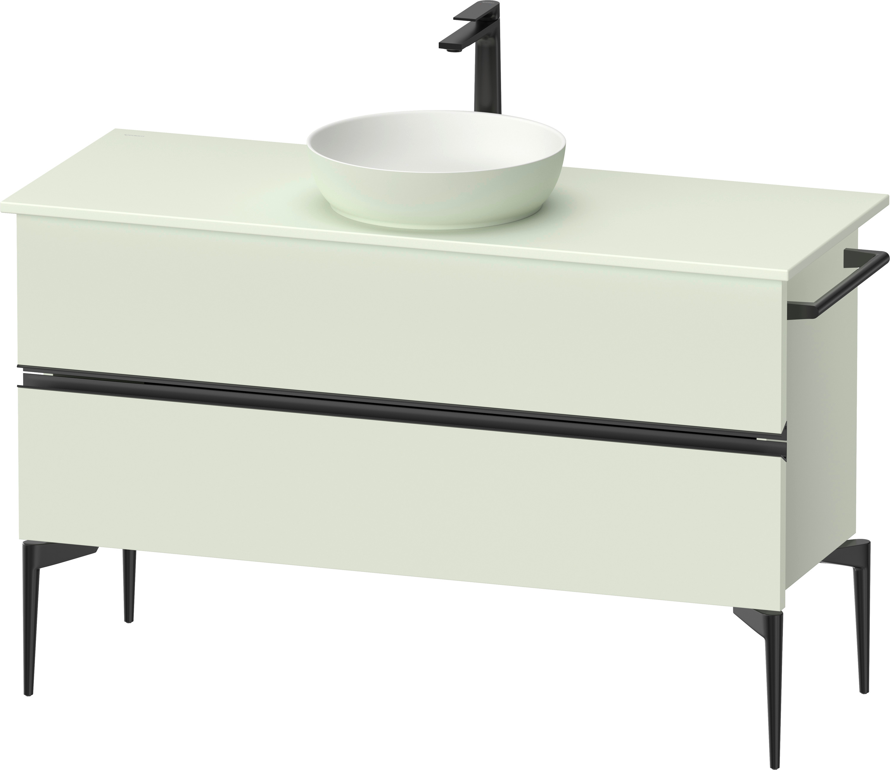 Duravit Sivida szafka 124,5x47,5x54,8 cm podumywalkowa wisząca czarna-zielona SV46600BDHH0000