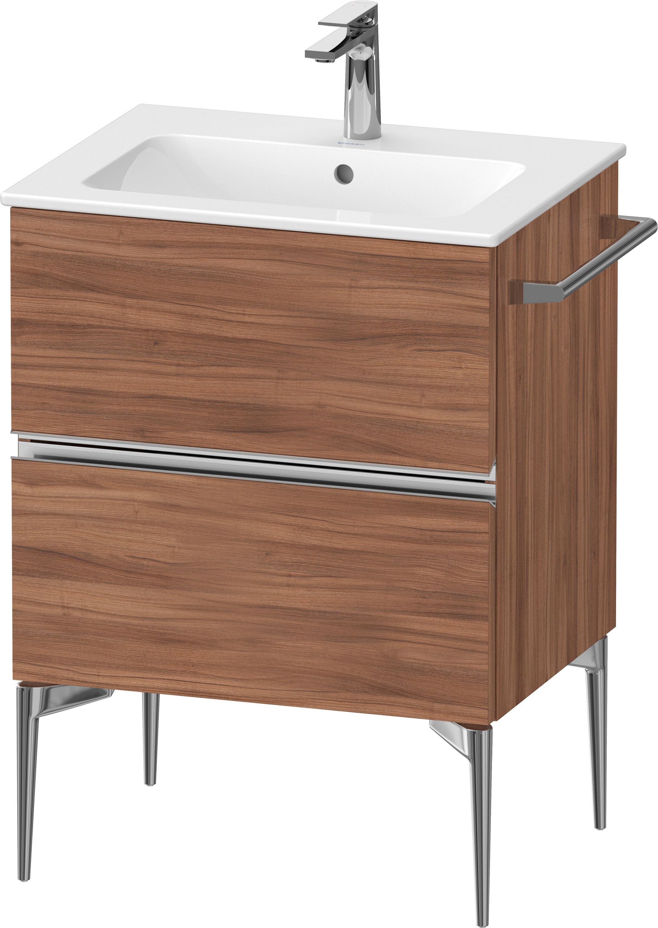 Duravit Sivida szafka 61x47,7x59,1 cm podumywalkowa wisząca orzech-chrom SV4643010790000