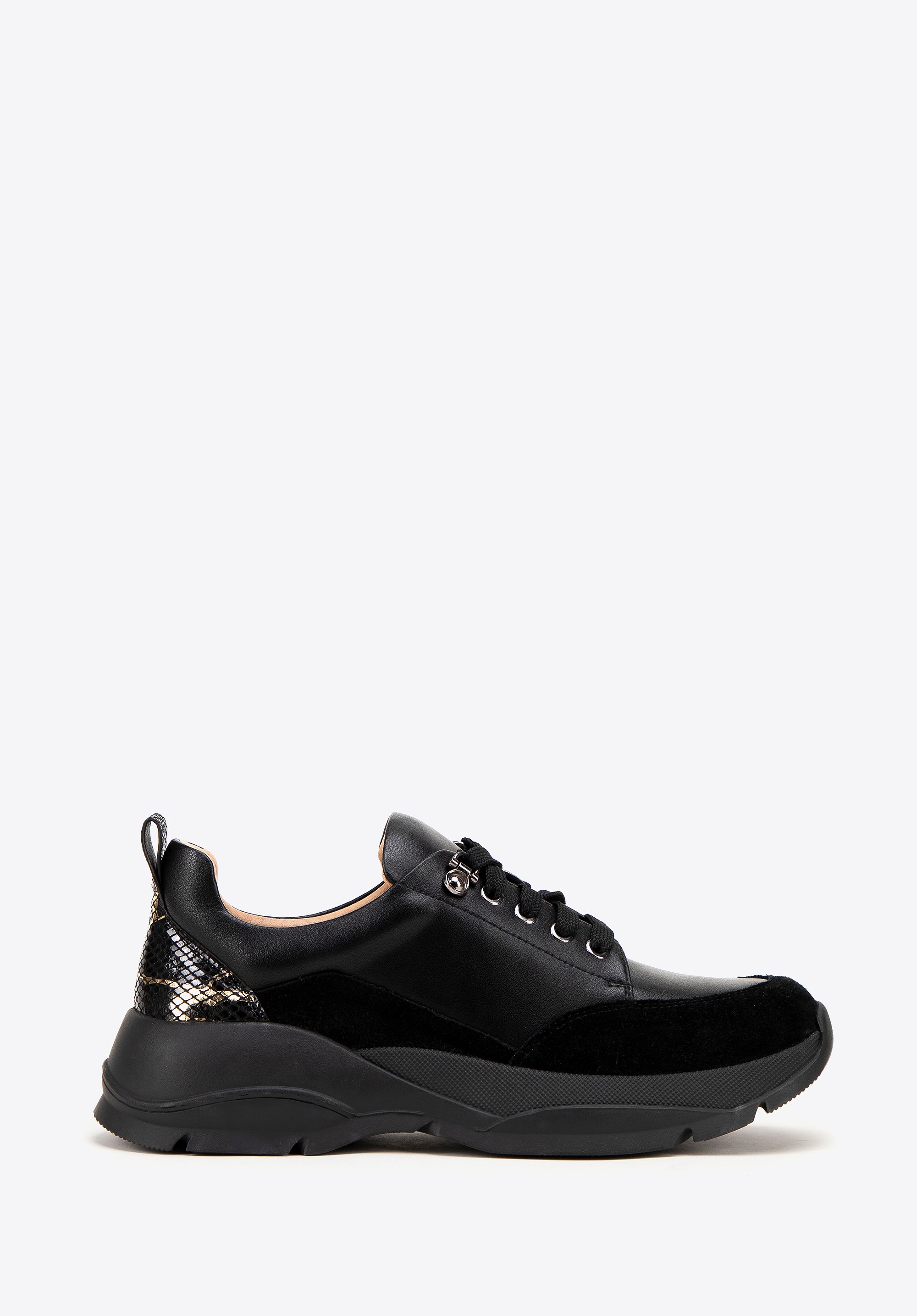 Damskie sneakersy z motywem zwierzęcym czarne