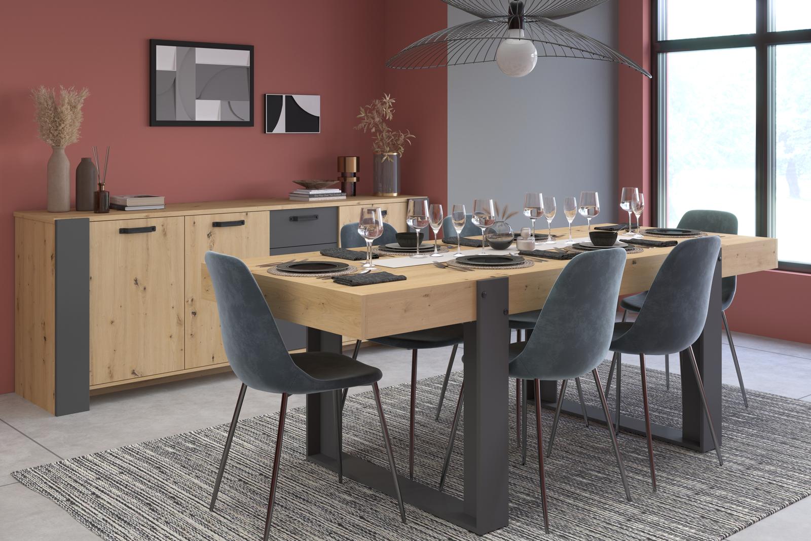 Stół do jadalni Travis w designie industrialnym