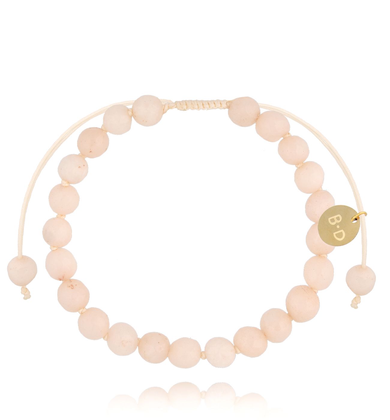 Bransoletka z beżowymi jadeitami Jade BSH0151 - By Dziubeka