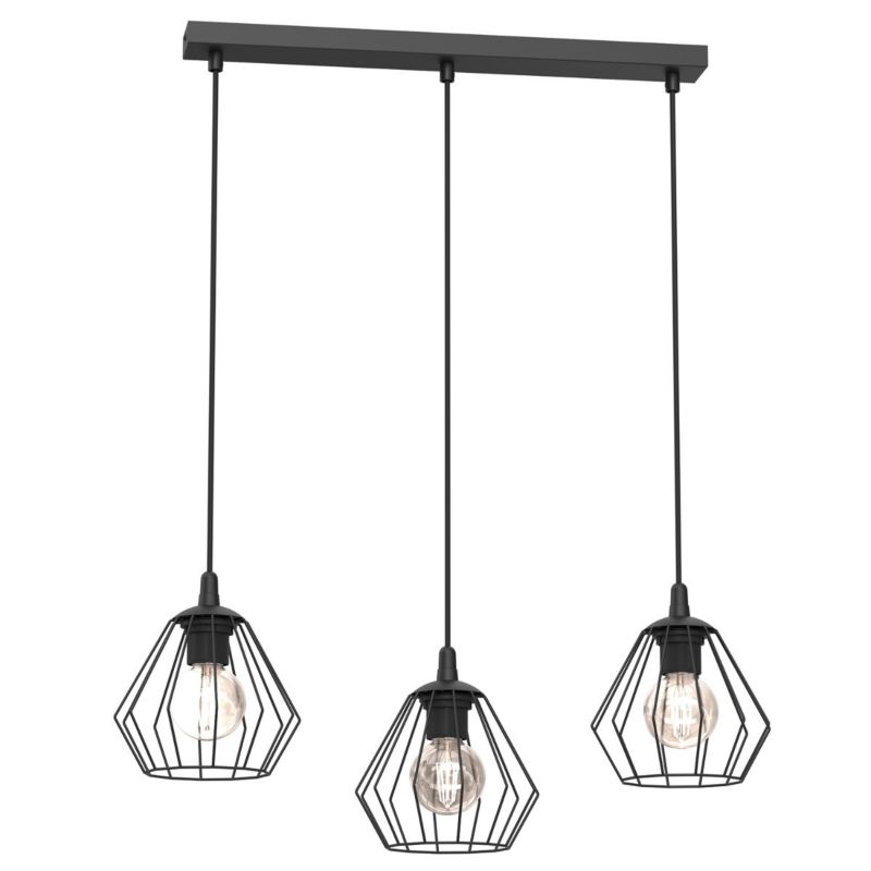 Lampa wisząca Luminex Leti 2237 czarny matowy industrialna 3xE27 x 15W 1 szt.
