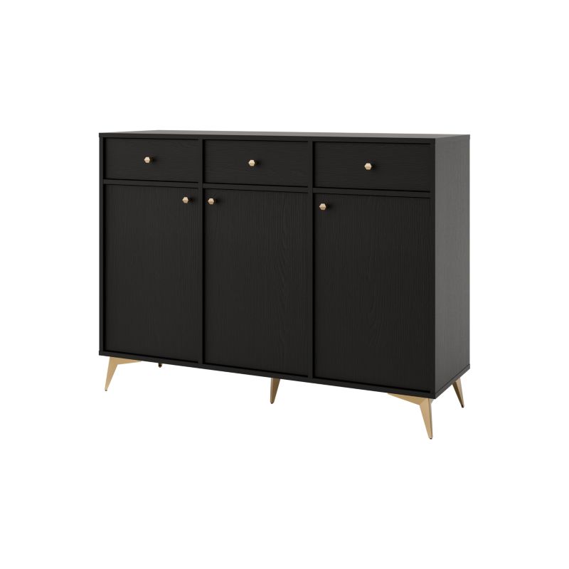 Komoda z szufladami Bonni Sakai 1 3F 3S T827 Czarny 1 szt.