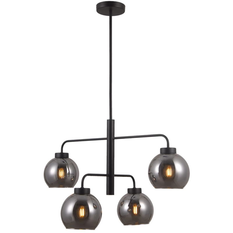 Lampa sufitowa wisząca Italux Poggi czarny mat wym: 95 x 40 x 74 cm 4xE27 x 1 szt.