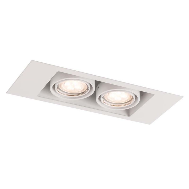 Oprawa sufitowa wpuszczana Shilo Ebino biała ruchoma 2 x GU10 x 10W IP20 wym: 9,5 x 26 x 11 cm prostokątna - 1 szt.