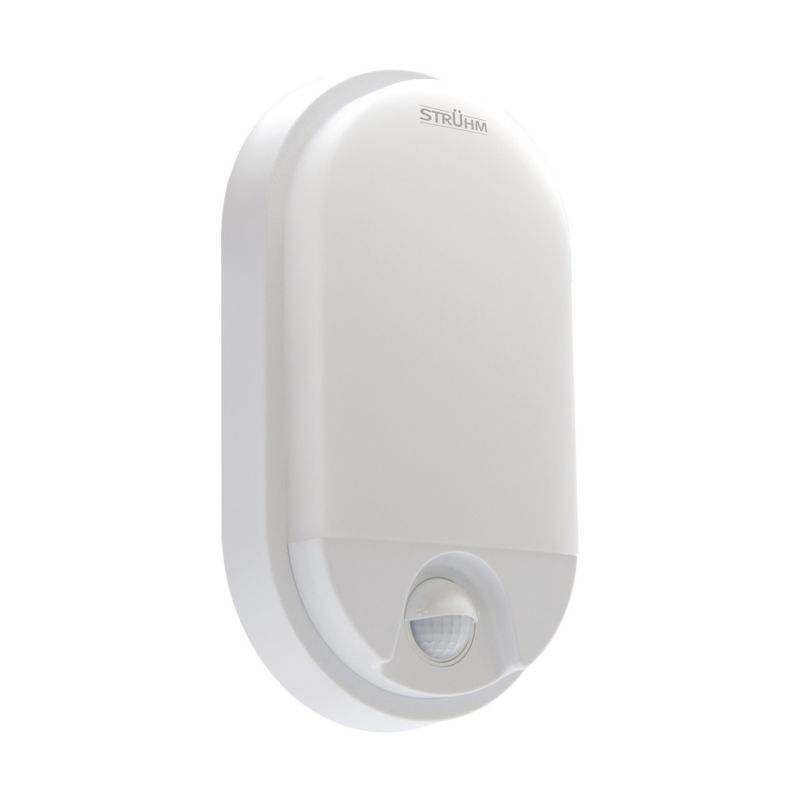 Lampa sufitowa zewnętrzna Struhm Pedro biała LED 15W 4100K 1020lm z czujnikiem IP54 wym: 21 x 12 x 4,5 cm - 1 szt.
