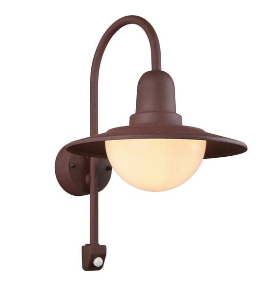 Kinkiet zewnętrzny z czujnikiem Trio Norman miedziano-biały 1 x E27 x 40W IP44 wym: 45,5 x 30 x 38 cm - 1 szt.