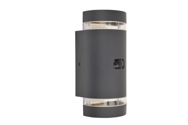 Kinkiet zewnętrzny z czujnikiem Lutec Focus szaro-biały 2 x GU10 x 7W IP44 wym: 23,9 x 11 x 9,6 cm - 1 szt.