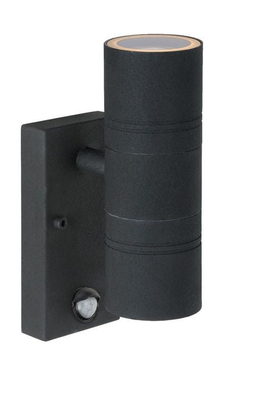 Kinkiet zewnętrzny z czujnikiem Lucide Arne-Led czarny 2 x GU10 x 5W IP44 wym: 22,5 x 6,3 x 12 cm - 1 szt.