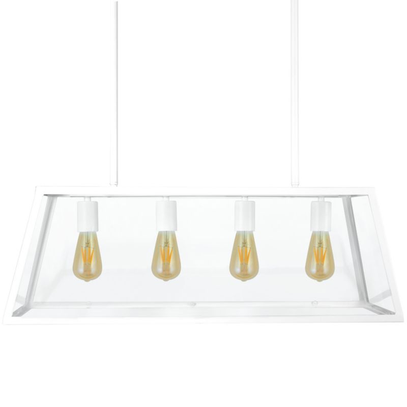 Lampa wisząca Polux Finland biała wym: 131 x 30,5 x 78 cm 4xE27 x 1 szt.