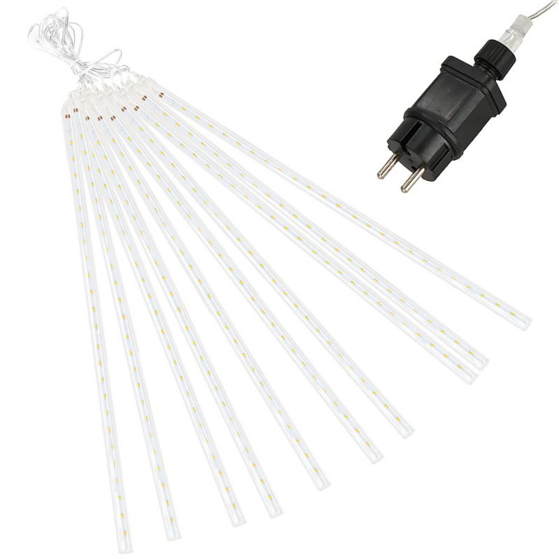 Lampki choinkowe Springos 480 Led sople 10 szt. padający śnieg meteory zewnętrzne biały ciepły 1 szt.