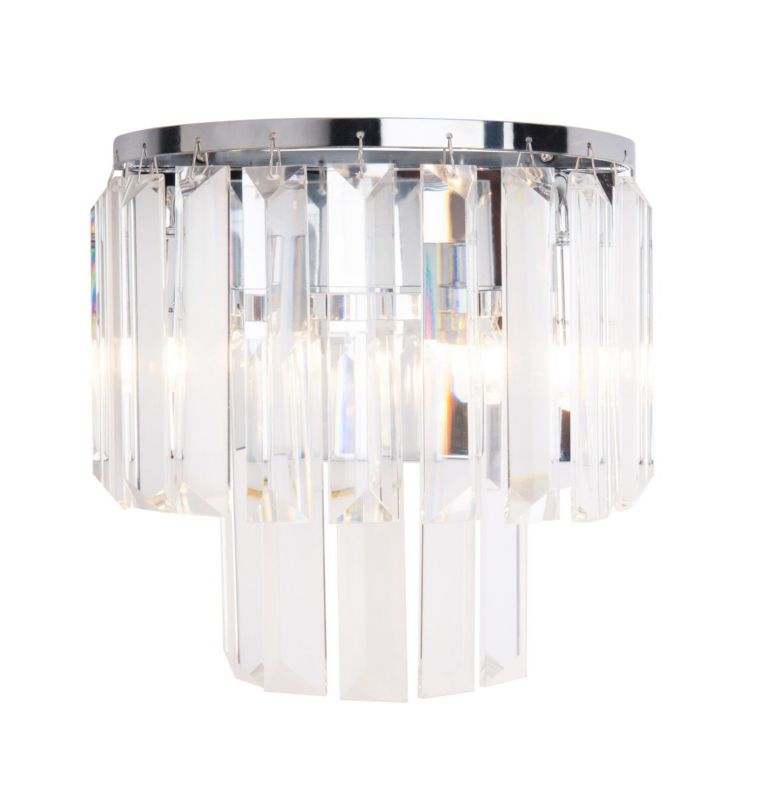 Kinkiet ścienny Maxlight Monaco chromowany szkło kryształowe 2 x G9 x IP20 wym: 19 x 18 x 11 cm - 1 szt.