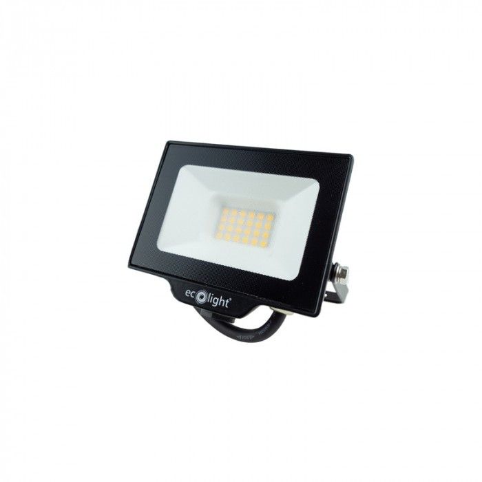 Naświetlacz LED Ecolight czarny LED 20W 3000K 1800lm IP65 wym: 9 x 11,4 x 2,9 cm aluminium - 1 szt.