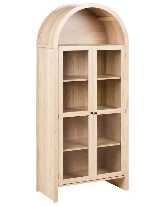 Witryna ze szklaną gablotą Glenwood 79 cm Jasnobrązowy 1 szt.