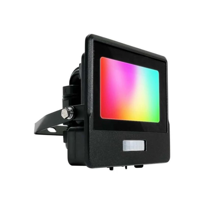 Naświetlacz LED z czujnikiem ruchu V-TAC czarny LED 10W 3000K-6500K 725lm IP65 wym: 13,3 x 11,3 x 6 cm - 1 szt.