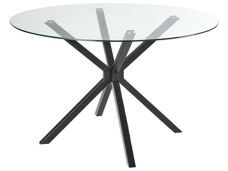 Stół do jadalni Meston Czarny 120 cm Szkło hartowane 1 szt.
