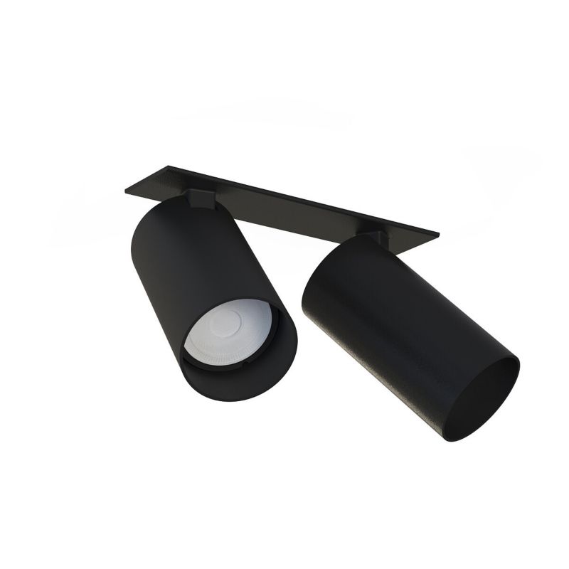 Oprawa sufitowa wpuszczana Nowodvorski Lighting Mono czarna ruchoma 2 x GU10 x 10W IP20 wym: 11 x 31 x 5,5 cm okrągła - 1 szt.